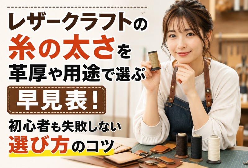 画像423：レザークラフトの糸の太さを革厚や用途で選ぶ早見表！初心者も失敗しない選び方のコツ
