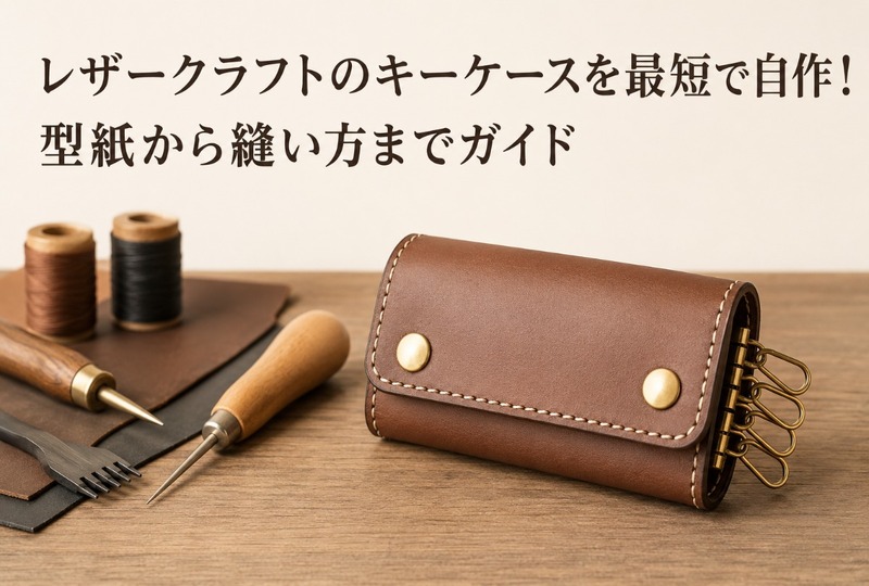 画像501：レザークラフトのキーケースを最短で自作！型紙から縫い方までガイド